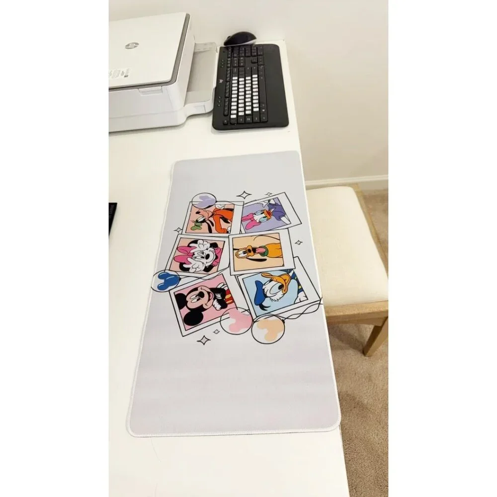 Pastel Cartoon Photo Collage Large Mouse Pad Smooth Anti-Slip Desk Mat